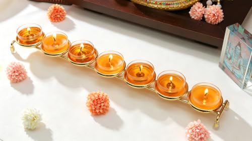 7 Cups Diwali Diya Candle Holder Indian Pooja Items Decorative Diwali Gifts