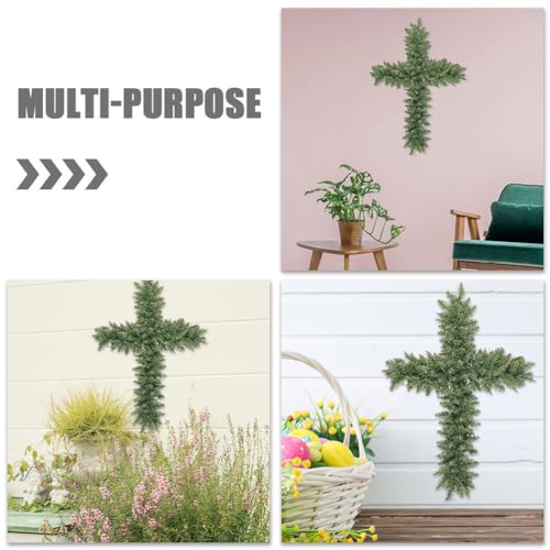 Ciieeo 4pcs Cross Metal Wreath Frame Wire Easter Cross Wreath Floral Form Religious Church Themed Frame for Wedding DIY Craft Black