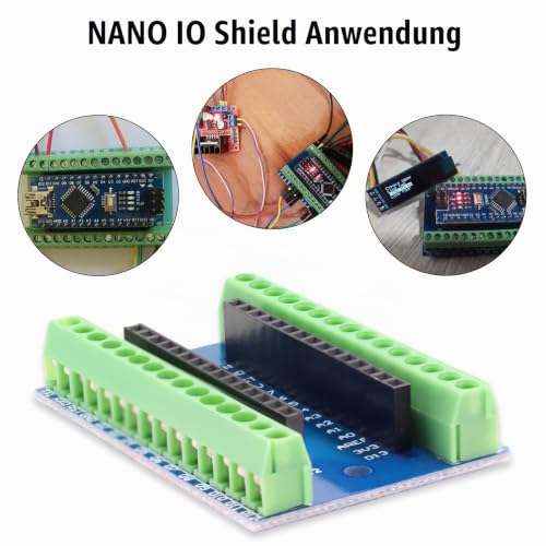 Nano Expansion Board Binghe 2 Pieces Nano Shield, Nano Holder, Nano IO Shield V1.O Simple Expansion Board with Screw Terminals Compatible with Arduino