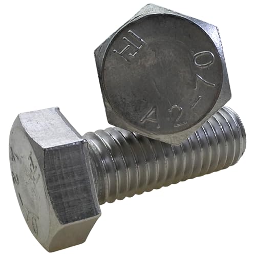 Pack of 5 M14x30mm 304 stainless steel hex head cap screws with 2mm thread pitch by MARO MEGASTORE