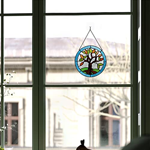 Tree of Life Stained Glass Suncatcher for Window Hangings,Mom Gifts Tree Life a