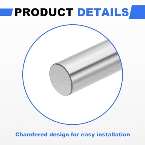 sourcing map 2pcs Linear Motion Rods 8mm x 450mm (0.31 x 17.72 Inches) HRC50 Hardened Chrome Plated Linear Rail Shaft Round Guide for 3D Printer, DIY, CNC Metric 8mmx450mm 2