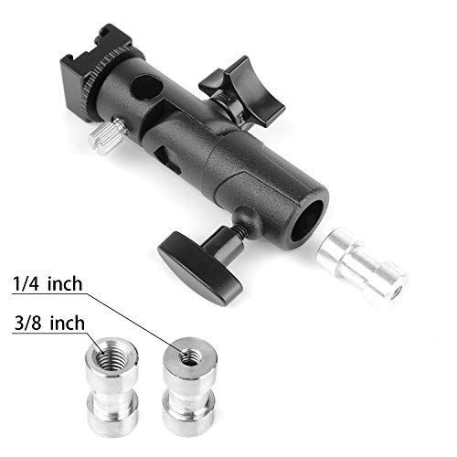 Updated Version Flash Bracket-ChromLives Light Stand Flash Mount Cold Shoe Flash Stand Photography Camera Umbrella Holder Bracket E Type for DSLR Camera Canon Nikon Pentax Olympus Nissin Metz and DSLR