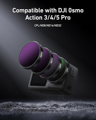 TELESIN CPL ND Filter for DJI Osmo Action 5 Pro/4/3, Xtra Edge/Pro Action 5/4/3 CPL+ND8 16 32 Filter