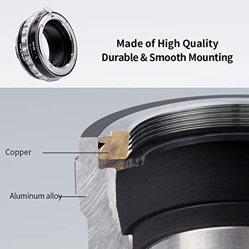 K&F Concept Lens Mount Adapter NIK(G)-L Manual Focus Adapter Compatible with Nikon F (G-Type) Lens to L Mount Camera Body