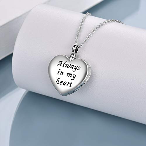 ONEFINITY Sterling Silver Always in My Heart Owl Urn Necklace for Ashes Owl Cremation Jewelry for Ashes of Loved Ones Keepsake Jewelry Style A