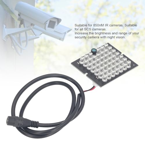IR Infrared LED Board, 48 LED IR Spotlight 850 nm IR Lighting, DC12 V Infrared Illuminators, Infrared Light IR Board Module, for CCTV Security Camera Indoor