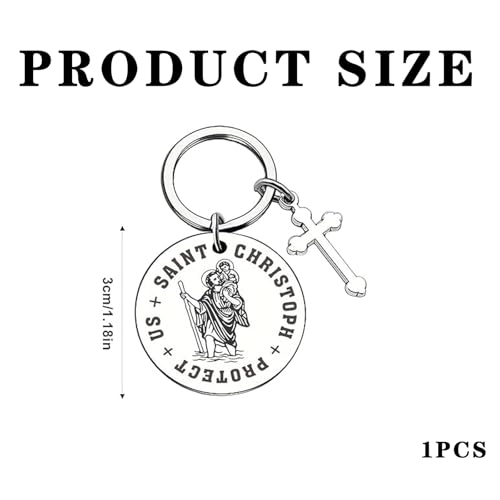 St Christopher Keyring Travel Gift for Men or Women, Christopher Keychain Token Medal, Saint Christophers Token Medal, for Safe Travels Saftey and Protection, New Car Gifts and Accessories