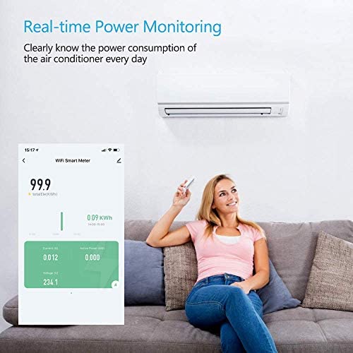 [Australia - AusPower] - Smart Single-Phase Meter 60A 90-250V, Tuya Smart WiFi 35mm DIN-Rail Power Meter with Digital Display Watt-Hour Meter Home Power Consumption Monitor kWh Ammeter Energy monitor 