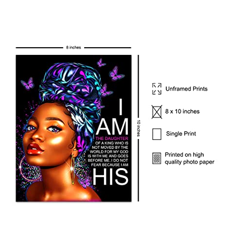 African American Christian Wall Art - Bible Verse Poster for Black Women
