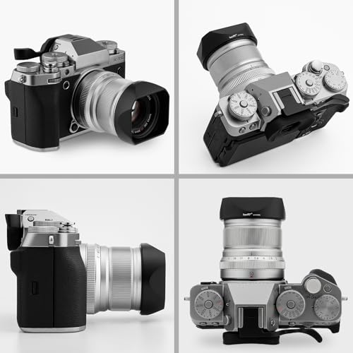 Haoge LH-X50N Bayonet Square Metal Lens Hood for Fujifilm Fuji Fujinon XF 50mm F2 R WR Lens with Metal Cap Kit on X-Pro3 X-T4 X-S10 Camera