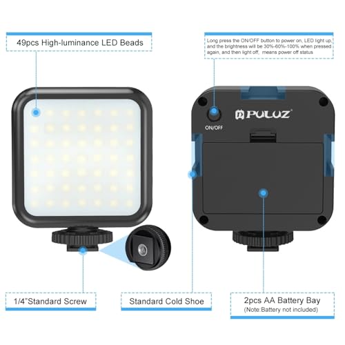 PULUZ U/C Shape Video Action Stabilizing Handle Grip Handheld Stabilizer Kit with Phone Clamp + LED Studio Light for Canon Sony Nikon Cameras and Home DV Camera Smartphones stabilizer kits 2
