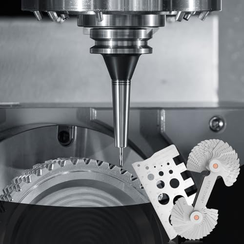 52 Sheets Thread Gauge, Double Heads Thread Template 24 Sheets Metric 60° 0.25-6.0 mm and 28 Sheets Inch 55° 4G-62G with Thread Indicator Screw Measurement, Thread Measuring Tools for Thread Size