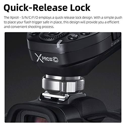 Godox XProII-C TTL Wireless Flash Trigger 1/8000s HSS, TCM Instantaneous Switching, APP Control, 16 Groups 32 Channels, Large LCD Display, Stable Signal, Responsive, Suitable for Canon Cameras