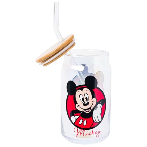Silver Buffalo Disney and Minnie, 2 Pack Glass Tumbler, 16oz