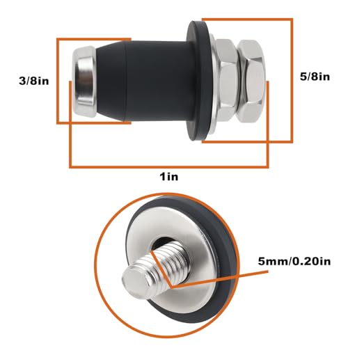 4 Pcs RV Water Tank Level Sensors 5mm Screw In Electronic Probes 5/8 x 1 x 3/8 Inch for Fresh Keeping