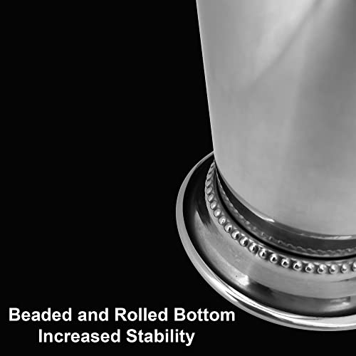 Mint Julep Cups Set of 4 with Straws - Polished Inside - 12oz Commercial Grade - Stainless Steel Mint Julep Cup - Horse Racing Derby Cups - Mint Julep Glasses are Great as Derby Party - Mint Julep Kit