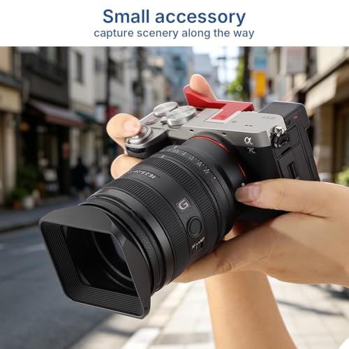 Haoge 62mm Square Metal Screw-in Mount Lens Hood Shade with Cap for 62mm Canon Nikon Sony Leica Leitz Carl Zeiss Voigtlander Nikkor Panasonic Fujifilm Olympus Lens and Other 62mm Filter Thread Lens