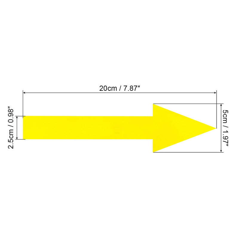 [Australia - AusPower] - PATIKIL 8"x2" Arrow Sticker, 15 Pack PVC Removable Self Adhesive Waterproof Large Arrow Sign Floor Decal Wall Marking for Road Instructions, Yellow 