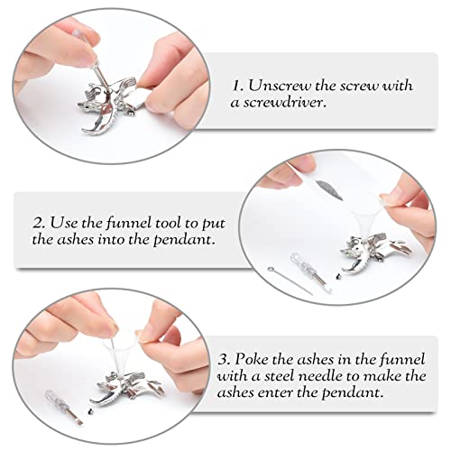 constantlife Cremation Jewelry for Ashes Stainless Steel Eagle Memorial Urn Necklace Keepsake Pendant for Human Pets Silver