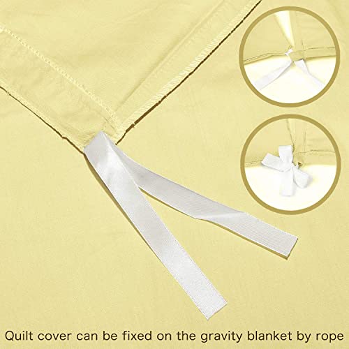 YEMYHOM 100% Cotton Weighted Blanket Cover 60"x80", Soft Removable Duvet Cover for Heavy Blanket, Machine Washable（Yellow） 60''x80''Duvet Cover Yellow
