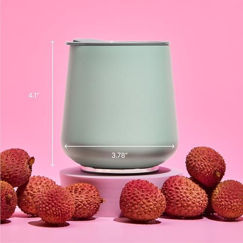 Fellow Ruby Wine Tumbler Set of 2 - Insulated Stainless Steel Wine and Cocktail Tumblers with Ceramic Interior and Swivel Pebble Lid - 12 oz, Mint Chip Mint Chip - Pack of 2 12 ounces