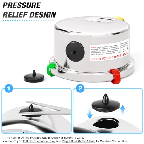 MEANLIN MEASURE 0~1Bar/0~15Psi Black Pressure Gauge 1/8 Inch BSP 1.5 Inch Dial, Stainless Steel Liquid Pressure Gauge, Lower Mount, WOG Water Oil Air (with 2 Push Buttons) Bottom Mounted (Black)