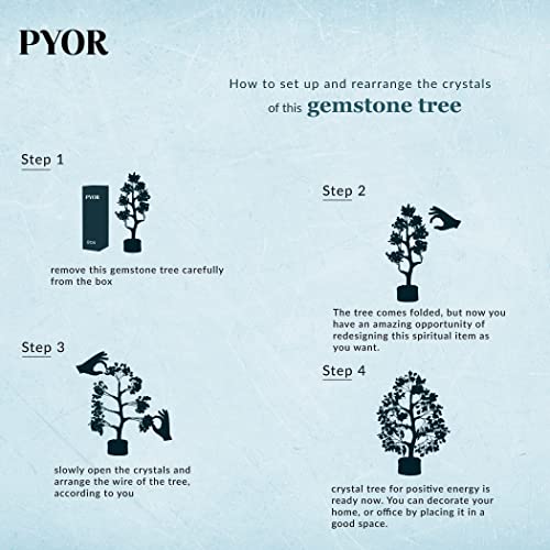 PYOR Chakra Tree, Crystals, Office Desk Decor, Gemstones and Crystals, Money Trees, Chakra Decor, House Warming Gifts New Home, Seven Chakra Tree, Spiritual Gifts, Crystal Tree for Positive Energy