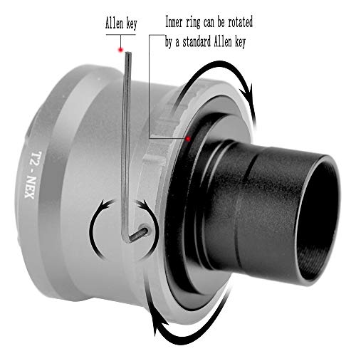 1.25" Telescope T Adapter with T2 Ring for Sony NEX Cameras Camera Adapter Set for Sony NEX