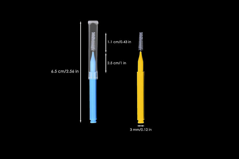 [Australia - AusPower] - 100pcs Braces Brush Disposable Interdental Brush Toothpick Dental Tooth Flossing Head Oral Dental Hygiene Flosser Dental Hygiene Flosser Tooth Cleaning Tools (Mixed Color) Mixed Color 