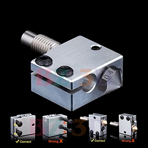 V6 Volcano All Metal Hotend High Flow,Volcano Hardened Steel Nozzle 0.4mm,Titanium Alloy Heatbreak,Heater Block Aluminum for V6 Volcano Hotend Kit,Titan,Dual Drive Extruder. Hardened Steel Nozzle Kit