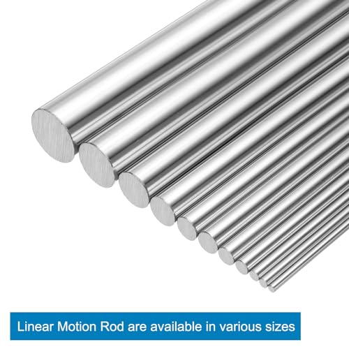 sourcing map 2 Pcs Linear Motion Rod Shaft Guide 8mm x 450mm (0.315" x 17.72") Hardened Chrome Plated Steel Linear Rail Rod for 3D Printer, CNC Machine