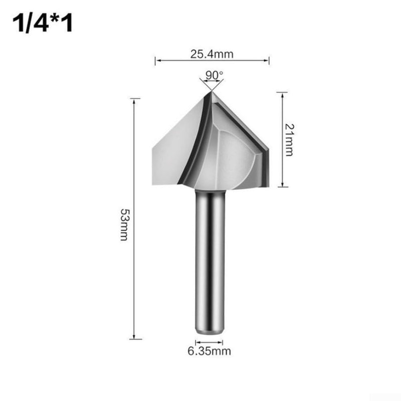 [Australia - AusPower] - Precision Cutting with 90 Degree V Groove Router Bit Set, Acrylic, MDF, PVC Materials (1) 1 