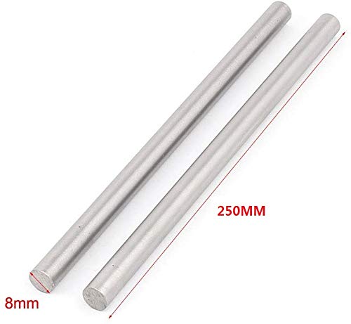 DollaTek 5Pcs 8mm Diameter Rod Length 250mm Steel Cylinder Linear Rail Linear Shaft Optical Axis