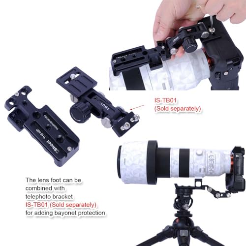 iShoot Lens Collar Base Replacement Foot Tripod Mount Ring Stand Compatible with Sony FE 400-800mm F6.3-8 G Lens, Lens Support Bracket Holder with Arca-Swiss Fit Quick Release Plate for Arca Clamp