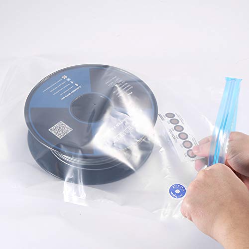 eVacuum 3D Printer Filament Storage Kit Filament Vacuum Bags Vacuum Compression Storage Bags, Prevent and Monitor Moisture - 10 Bags with 15 Desiccants, 15 Humidity Indicator Cards and 1 Hand Pump 15.75"×11.81"(1 spool)