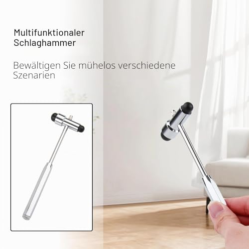 Neurological Reflex Hammer with Brush, High Quality Reflex Diagnostic Hammer for Muscle Reflexes and Nervous System Examinations, Double Plastic Head, Ergonomic Handle, Black