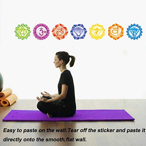 Maydahui Chakra Vinyl Wall Stickers (Set of 7 Pieces) Yoga Meditation Decal