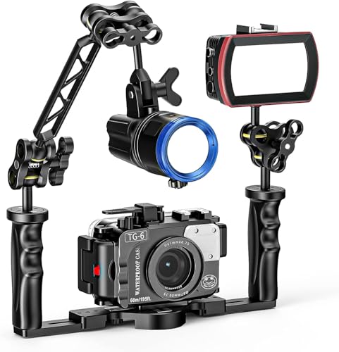 Sea frogs 8 Inch Double Ball Arm for Underwater Lighting, Aluminum Alloy 8.0" Double Ball Arm