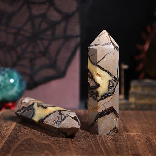 Sportmusies Natural Septarian Dragon Stone Tower Figurine, 5.55-6.69 inches 5.55 - 6.69 inches