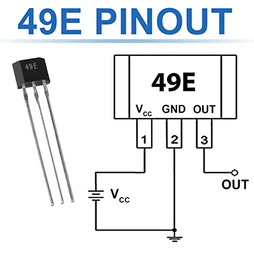 49E OH49E SS49E Hall Effect Sensor, S49E TO-92 3 Pole Linear Hall Effect Sensor Silent Output Element Switch for Electric Vehicle Engine Repair (Pack of 30) 49E Hall Effect Sensor