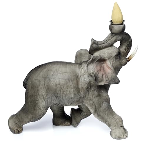 Puckator Elephant Backflow Incense Burner - Home Zen Meditation Decor Accessories - Incense Waterfall Cone Burner - Spiritual Feng Shui Gothic Goth Relaxation Gifts Gift - Desk Ornaments