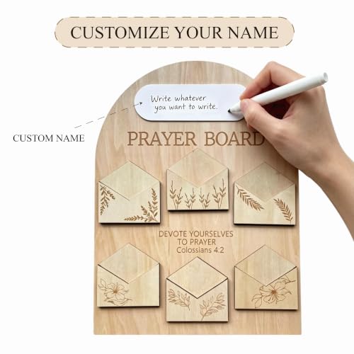 Wooden Prayer Board Wall Decor, Daily Prayer Request Organizer
