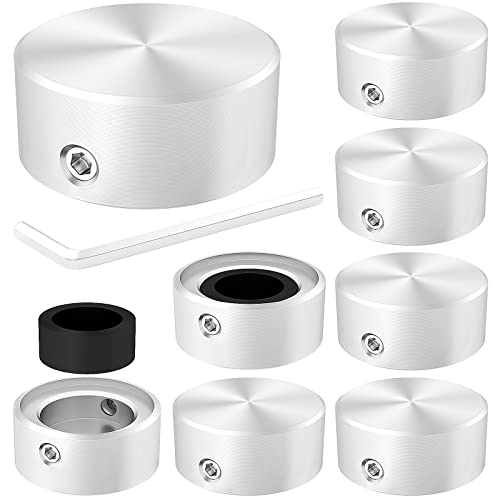 DaierTek 8PCS Metal Foot Switch Topper with 2 Set Screws + 35PCS Guitar Effect Pedal Footswitch Topper 25MM Cap
