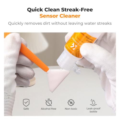 K&F CONCEPT Medium Format Sensor Cleaning Swab Kit, 12 Swabs + 20ml Cleaner