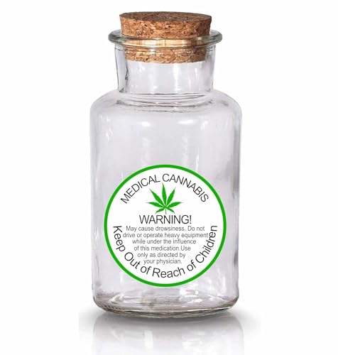 Hylabelest 38mm General Medical Cannabis Warning Labels Keep Out of Reach of Children Round Stickers