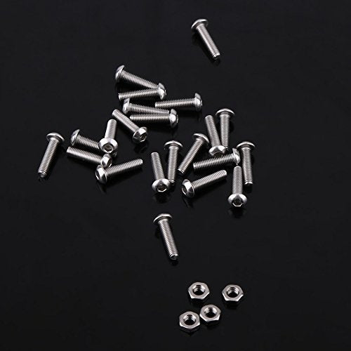 300-piece M3 stainless steel button head hex socket screws and nuts assortment kit with storage box