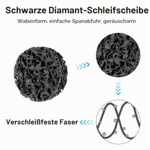 Pack of 19 CSD Sanding Disc, 50 mm Coarse Cleaning Disc with Two Pull Rods for Surfaces, Polishing Rust Removal, Welds Removal