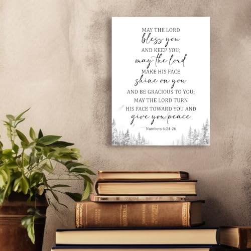 Numbers 6:24-26 May the Lord Bless You and Keep You Wall Art,Christian Canvas Wall Art,Bible Verse Wall Decor,Scripture Religious Wall Decor for Christian Home Office Living Room