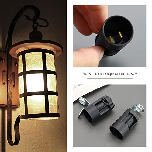 E14 Candle Bulb 250V 2A Plastic Lamp Holder Holder for Making Lamps, Chandeliers, Restoration, Lamp Holder (Pack of 6)